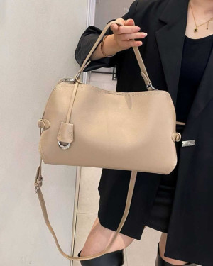 Сумка тоут 6632/beige из натуральной кожи