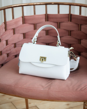 Сумка сэтчел 7150/white из натуральной кожи