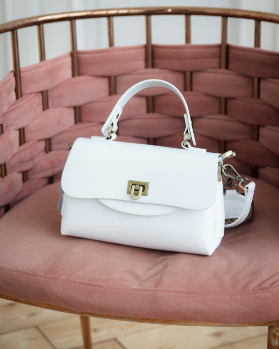 Сумка сэтчел 7150/white из натуральной кожи Сумка сэтчел 7150/white из натуральной кожи