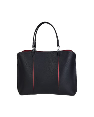 Сумка тоут 5006/black/red из натуральной кожи