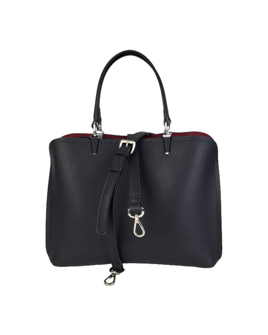 Сумка тоут 5006/black/red из натуральной кожи Сумка тоут 5006/black/red из натуральной кожи