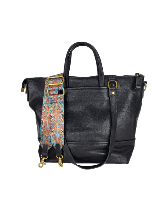 Сумка тоут B313/black из мягкой натуральной кожи Сумка тоут B313/black из мягкой натуральной кожи