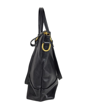 Сумка тоут B313/black из мягкой натуральной кожи