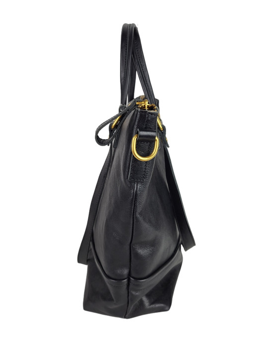 Сумка тоут B313/black из мягкой натуральной кожи Сумка тоут B313/black из мягкой натуральной кожи