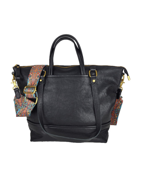 Сумка тоут B313/black из мягкой натуральной кожи Сумка тоут B313/black из мягкой натуральной кожи