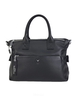 Сумка тоут из натуральной мягкой кожи Q5950/black
