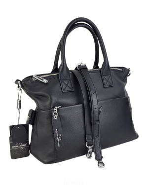 Сумка тоут из натуральной мягкой кожи Q5950/black