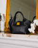 Сумка тоут из натуральной мягкой кожи Y2136/black Сумка тоут из натуральной мягкой кожи Y2136/black