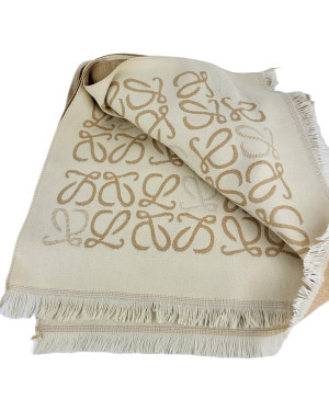 Двусторонний палантин из шерсти и кашемира 1281/beige