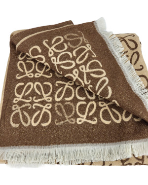 Двусторонний палантин из шерсти и кашемира 1281/d.beige