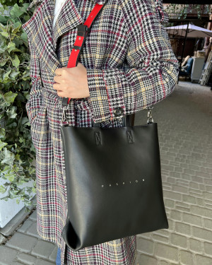 Сумка шоппер TH-9738/black из натуральной кожи