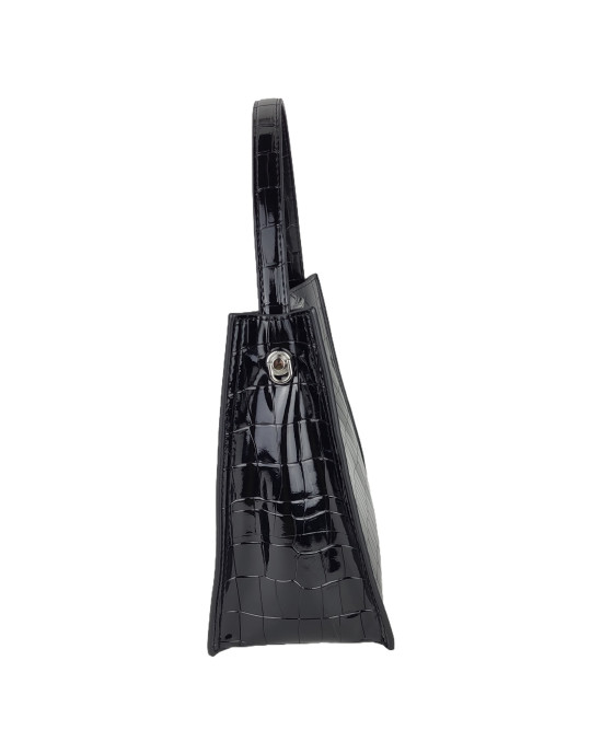 Сумка тоут Y8007/black из натуральной лаковой кожи Сумка тоут Y8007/black из натуральной лаковой кожи