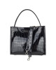 Сумка тоут Y8007/black из натуральной лаковой кожи Сумка тоут Y8007/black из натуральной лаковой кожи