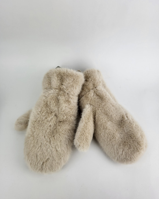 Варежки меховые 434-24/beige Варежки меховые 434-24/beige