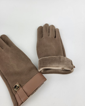 Перчатки из искусственной замши 434-99/beige