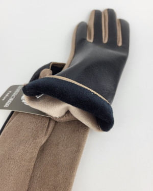Перчатки из искусственной замши 435-04/beige