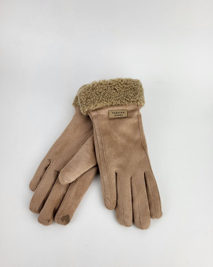 Перчатки из искусственной замши 434-97/beige
