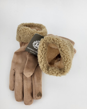 Перчатки из искусственной замши 434-97/beige