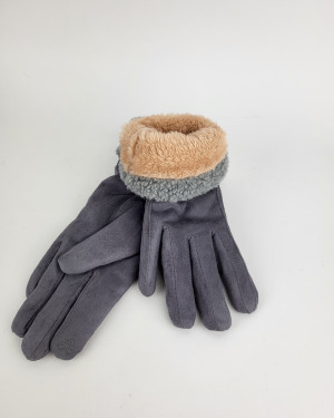 Перчатки из искусственной замши 434-97/grey